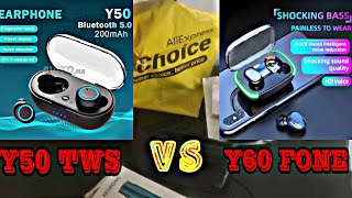 مقارنة بين سماعات Y60 FONE VS Y50 TWS  AliExpress maroc من عرض Choice [upl. by Louella]