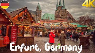 Erfurt Germany Christmas Market Walking tour 4K 60fps  Beautiful Christmas Market [upl. by Netniuq222]