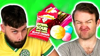 Irish People Try Extreme Sour Warheads For The First Time [upl. by Llerod]