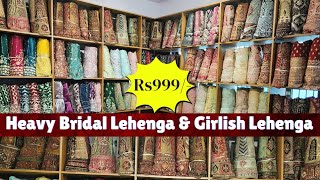 Heavy bridal lehenga amp girlish lehenga collection wholesale market Surat  Nvratri lehengalehenga [upl. by Arola]