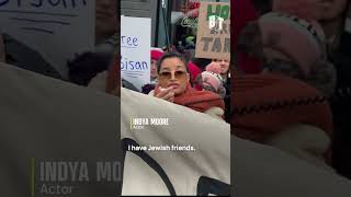 Actors Melissa Barrera and Indya Moore march for Palestine at Sundance Film Festival [upl. by Boycie]