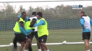 TOP CORNER Kompany scores cracking winner INSIDE TRAINING [upl. by Eilema]