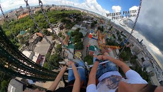 Wiener Prater Praterturm 360° VR POV Onride [upl. by Yaffit]