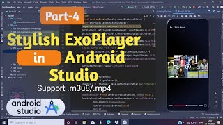 Stylish Exoplayer in Android studio Part4  fullscreen play pause 10s forward 10s reverse [upl. by Llieno558]