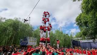 Castellers de Barcelona Intent desmuntat de 3 de 8  Festa Major del Poblenou [upl. by Nidya]