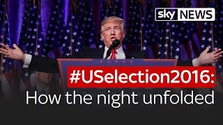 USelection2016 How the night unfolded and Donald Trump won [upl. by Anole]