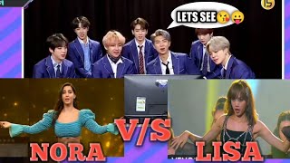 btsreaction😍Nora VS LisaDilbar song Dancingwho is betterfull video watchingbtsbtsreaction [upl. by Daphna]