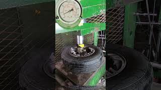 Car Tires Explode Under 150 Ton Hydraulic Press 💥🚗 hydraulicpress tireexplosion satisfying [upl. by Kcid]