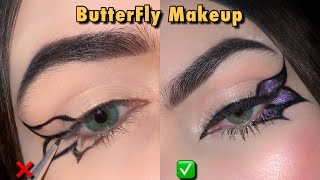 Easiest Trendy Eyeliner Style  Butterfly Eyeliner Tutorial for beginners 🦋 [upl. by Sile]