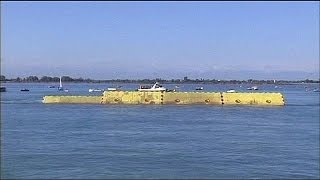 Successful first test for Venice Mose project floodgates [upl. by Bowlds274]