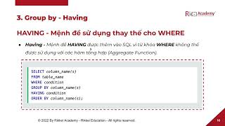 Session 04  Lesson 02  Group By  Having [upl. by Olen]