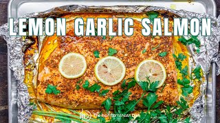 Lemon Garlic Salmon with Mediterranean Flavors Recipe  The Mediterranean Dish [upl. by Missi]