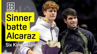 SINNER batte ALCARAZ vince il SIX KING SLAM ma che partita  DAZN Highlights [upl. by Airdnax]