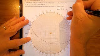 Structural Geology Stereonet Apparent Dip Example 212 [upl. by Tomkins415]