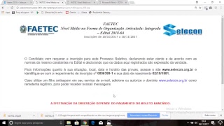 Como fazer minha inscrição na FAETEC [upl. by Bird]