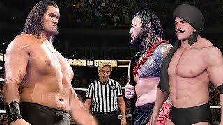 Dara Singh Roman Reigns vs Great Khali Match [upl. by Ykcaj861]