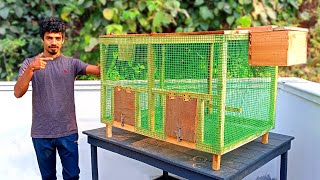 How To Make Birds Cage With Breeding Box  Easy Way To Make Birds Cage at Home [upl. by Adnuhs]