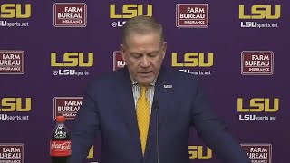 WATCH NOWLSU head coach Brian Kelly discusses 2023 December signees [upl. by Lerrehs]