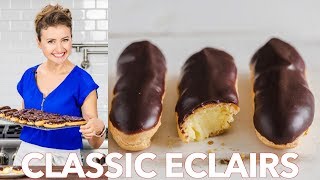 How To Make Classic Eclairs Recipe  Chocolate Ganache [upl. by Ardnaek871]