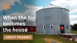 Round grain bin becomes affordable prairiestyle home [upl. by Aneri]