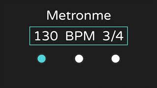 130 Bpm Metronome with Accent   34 Time [upl. by Oralee]