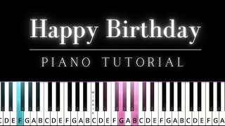 Happy Birthday  Easy Piano Tutorial [upl. by Estes157]