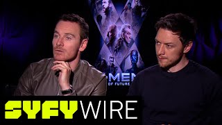 Michael Fassbender amp James McAvoy  Celebrity Interviews  SYFY WIRE [upl. by Imoyik]