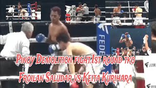 Froilan Saludar vs Keita KuriharaFirst round knockout highlights [upl. by Zitah935]