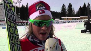 Therese Johaug speaks about classical mass start in Nove Mesto [upl. by Enomas]