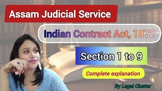 Indian Contract Act Chapter 1 Section 1 to 9 by Legal Cluster  Assam Judicial Service [upl. by Caron]