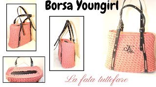 TUTORIAL borsa Youngirl con filato tagliatellalafatatuttofare [upl. by Aleras]