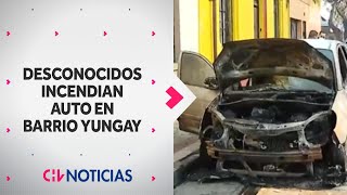 INCENDIO A BARRIO YUNGAY Desconocido prendió fuego a vehículo estacionado y se dio a la fuga [upl. by Nalced]