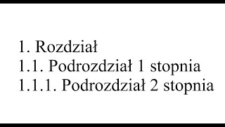 lista wielopoziomowa w WORD  sposób na prawidłową numerację rozdziałów i podrozdziałów [upl. by Ahsekyt70]