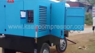 Diesel Driven Screw air compressor working with Water Well Drilling rig ksaircompressorcom [upl. by Ahsien936]