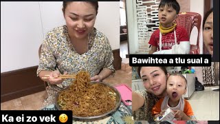 Mukbang  chow tam tawk ka rawn ei zo vek [upl. by Noeruat]