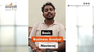 Business Analyst Training Institute  Navinraj  Student Review [upl. by Finlay806]