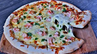 GARLIC SHRIMP THREE CHEESE PIZZA [upl. by Anadal957]