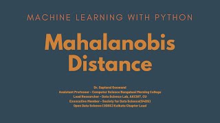 Mahalanobis Distance [upl. by Silsby]