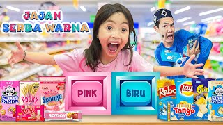 24 JAM LEIKA VS TOMPEL BELANJA SERBA SATU WARNA 🥰 DAPAT CHALLENGE DARI AYAH BUNDA [upl. by Gayelord]