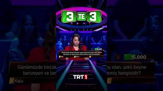 Şekli beyne benzeyen yemiş hangisidir 3te3 gameshow trt1 challenge tv live quiz [upl. by Badger]