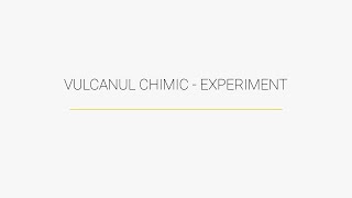 Vulcanul chimic – Experiment Manual chimie clasa a 7 a [upl. by Aleksandr]