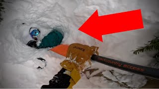 MUSTSEE Raw Footage Hero Skier RESCUES Buried Snowboarder [upl. by Trela919]