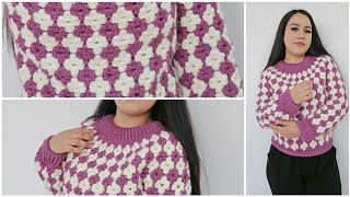 El Suéter a Crochet MÁS BONITO que Vas a Tejer Este Año 🧶💖 ¡Súper Fácil 1 [upl. by Alidia]