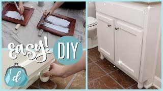 CHALK PAINT amp CUSTOMIZE CABINETS ON A DIME fast howto tutorial [upl. by Chappie118]