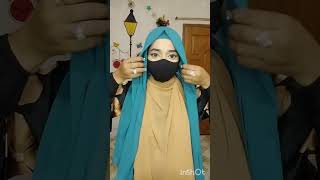 Hijab tutorial with mask  college hijab style with mask  hijab style full coverage🥰🥰😍 [upl. by Iinden]