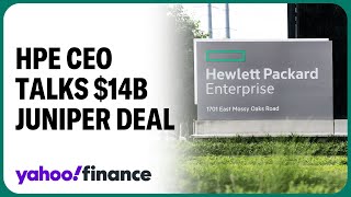 HPE CEO talks 14 billion acquisition deal of Juniper networks [upl. by Ney]