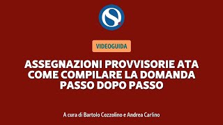 Assegnazioni provvisorie ATA come fare la domanda passo dopo passo [upl. by Ayahsey916]