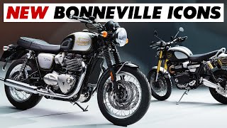 New 2025 Triumph Bonneville Icon Editions Announced T100 T120 Scramblers Bobber amp More [upl. by Encratia]