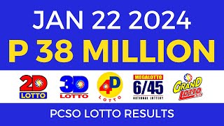 Lotto Result January 22 2024 9pm PCSO [upl. by Alahc]