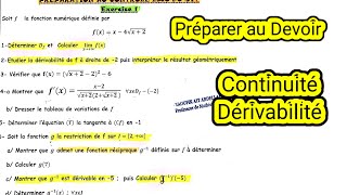 la continuité et la dérivabilité Préparer au contrôle 2BAC PC SVT [upl. by Varrian]